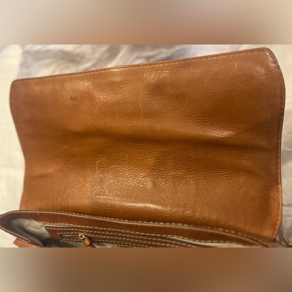 MICHAEL MICHAEL KORS Croc Embossed Brown Leather Handbag Gold Buckle Studs - Picture 13 of 13